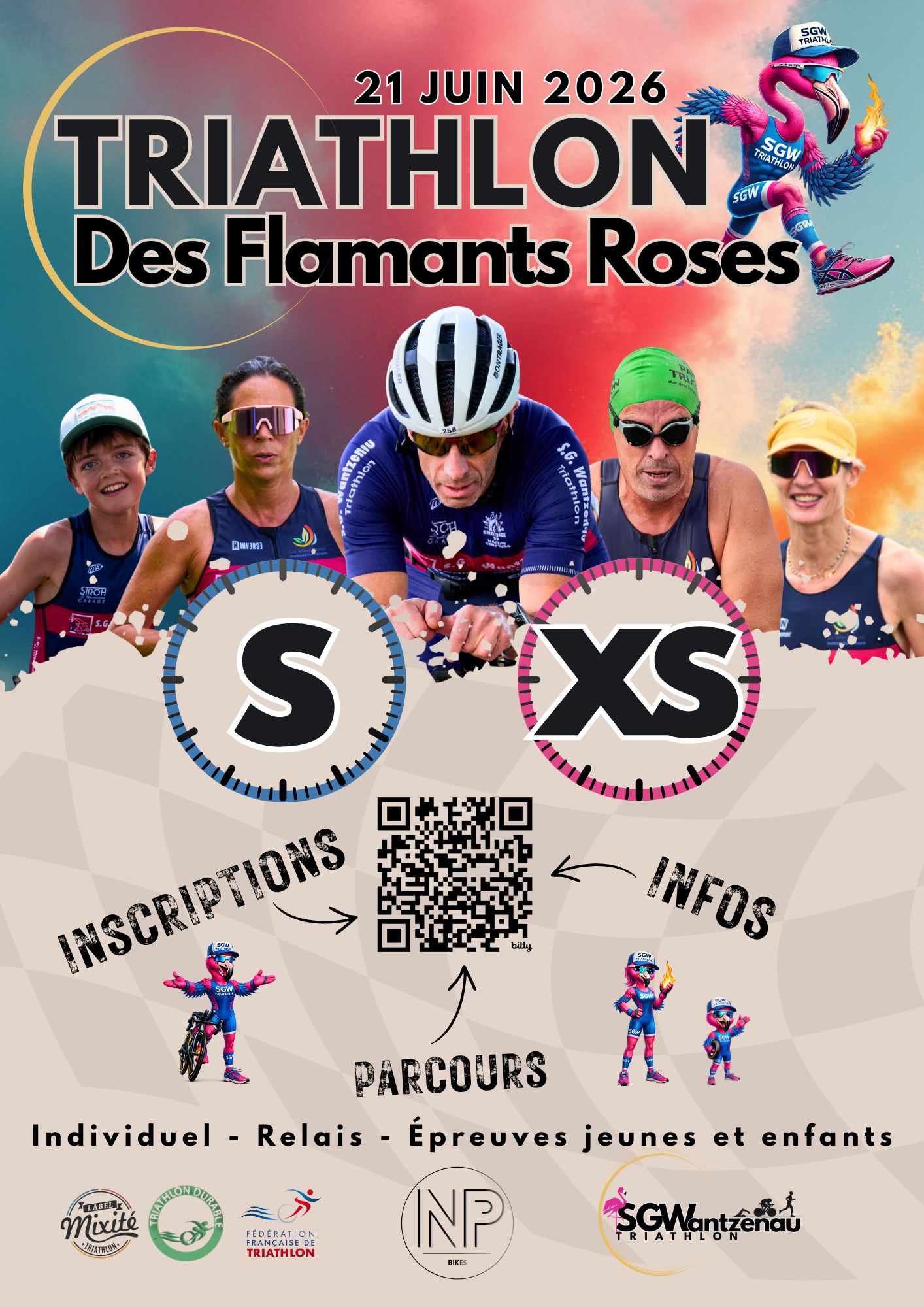 Affiche triathlon QR code
